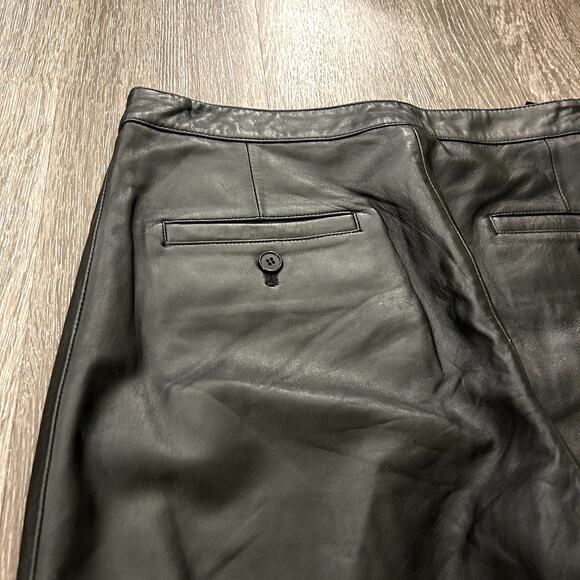 REM Garson Black Leather Biker Pants Bootcut Low Rise Size 8 Moto - Picture 9 of 16